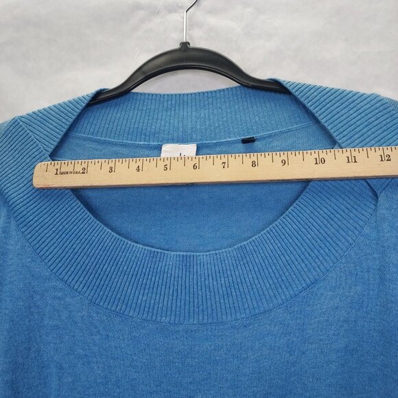 Cabi Lounge Sweater Women's Small Blue Marble Boat Neck Short Sleeve Pullover - Picture 10 of 11